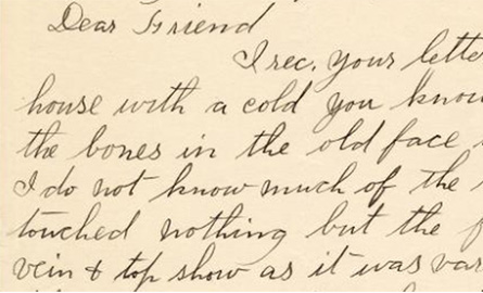 Letter written in cursive writing.